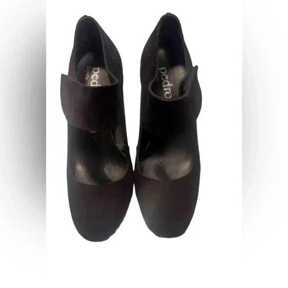 Pedro Garcia Black suede stylish day 2 nite platform Maryjane Velcro heel pump 8 - Picture 2 of 6